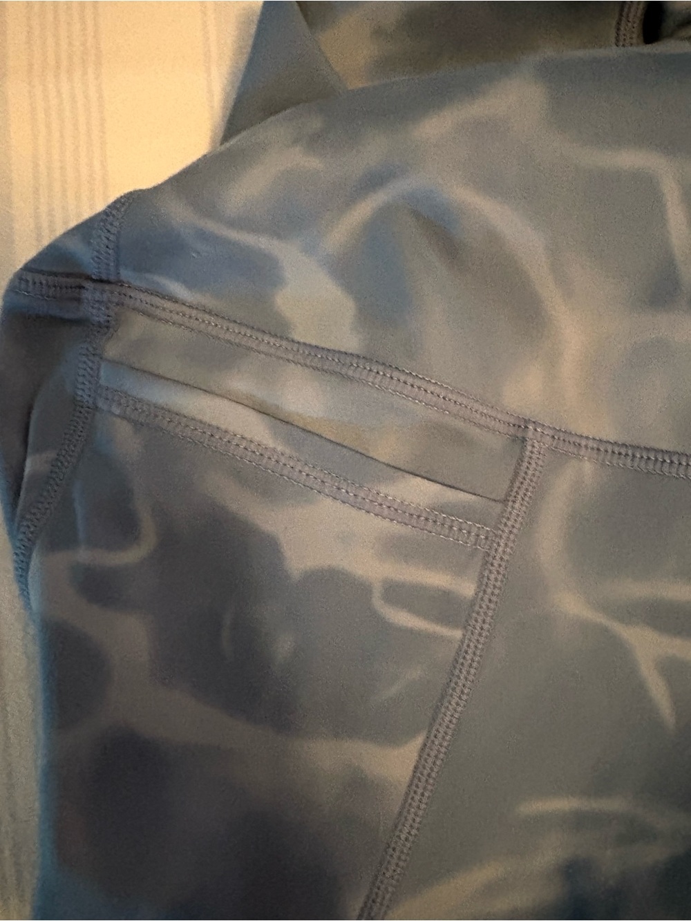 LSKD High-Waist Blue Water-Print Leggings with Matching Strappy Sports Bra - Picture 2 of 5